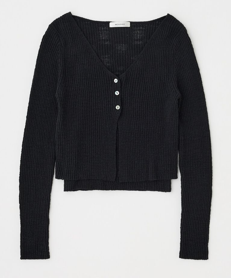MOUSSY「SLUB KNIT アンサンブル」|ニット・セーター|BLK