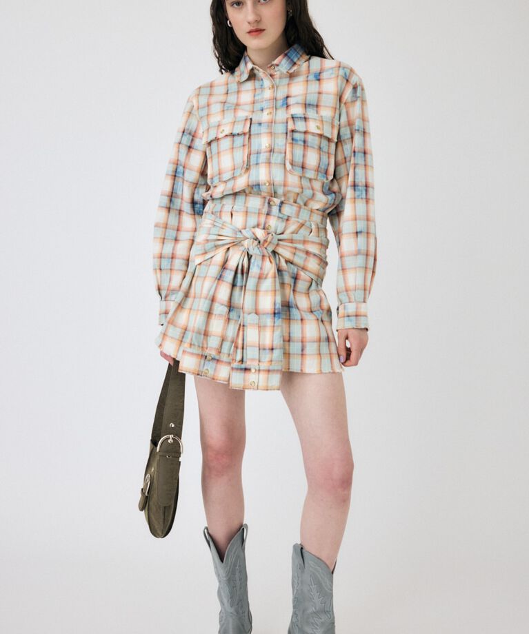 MOUSSY「BLEACH CHECK スカート」|スカート|