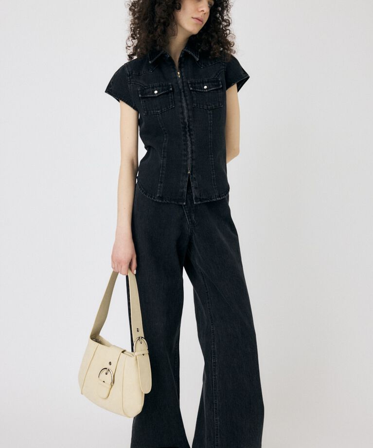 MOUSSY「CAP SLEEVE デニムシャツ」|シャツ・ブラウス|