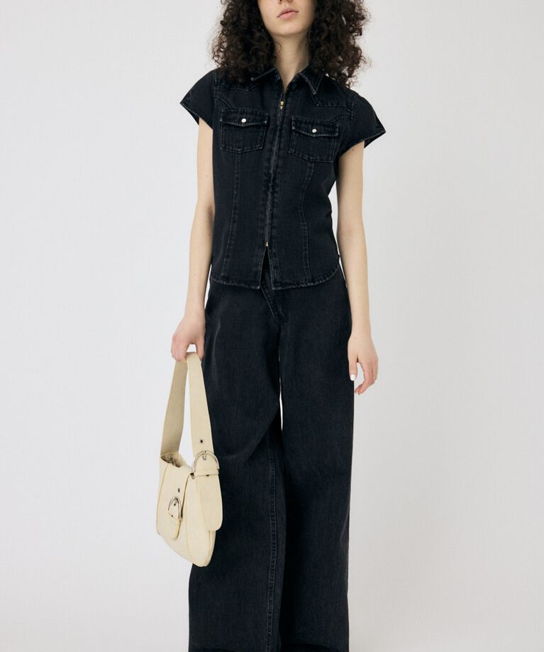 MOUSSY「CAP SLEEVE デニムシャツ」|シャツ・ブラウス|