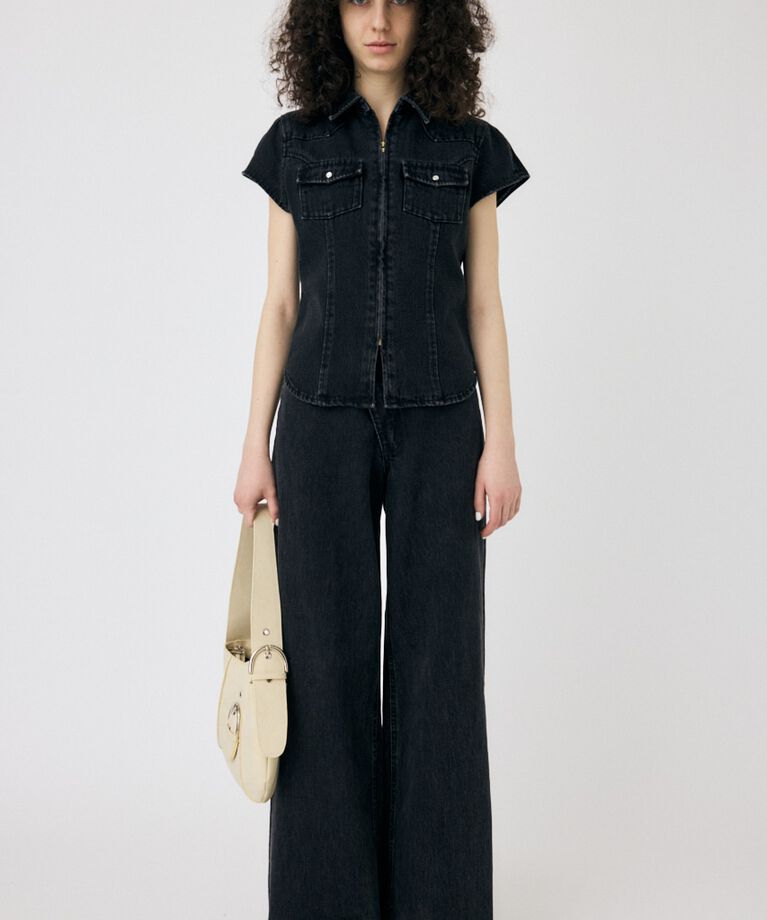 MOUSSY「CAP SLEEVE デニムシャツ」|シャツ・ブラウス|