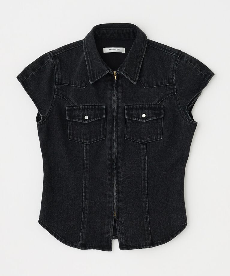 MOUSSY「CAP SLEEVE デニムシャツ」|シャツ・ブラウス|