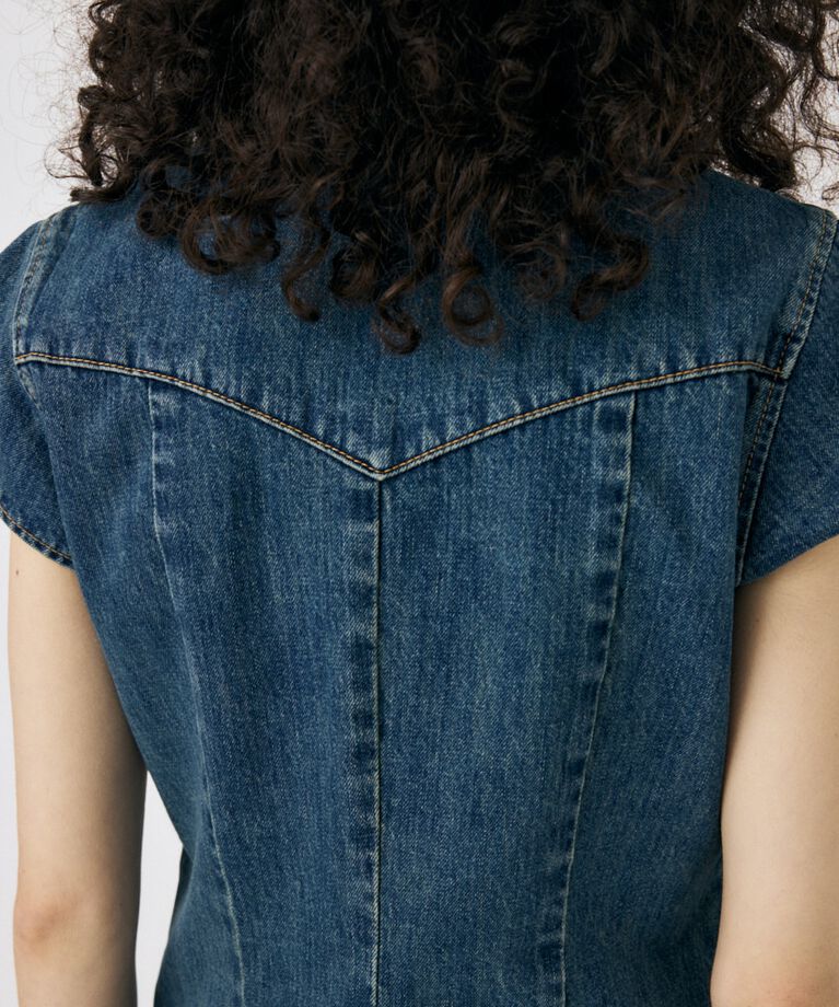 MOUSSY「CAP SLEEVE デニムシャツ」|シャツ・ブラウス|