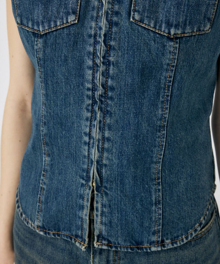MOUSSY「CAP SLEEVE デニムシャツ」|シャツ・ブラウス|