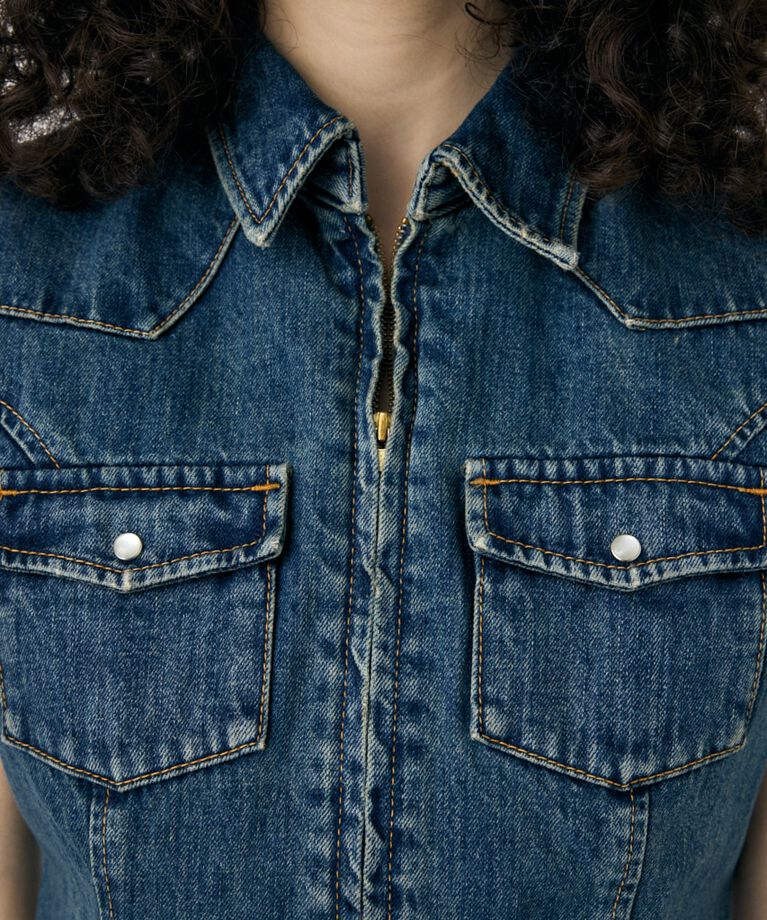 MOUSSY「CAP SLEEVE デニムシャツ」|シャツ・ブラウス|