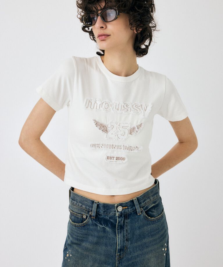 MOUSSY「PATCH DENIM 25TH Tシャツ」|Tシャツ・カットソー|