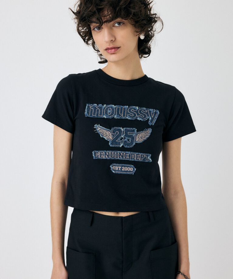 MOUSSY「PATCH DENIM 25TH Tシャツ」|Tシャツ・カットソー|BLK