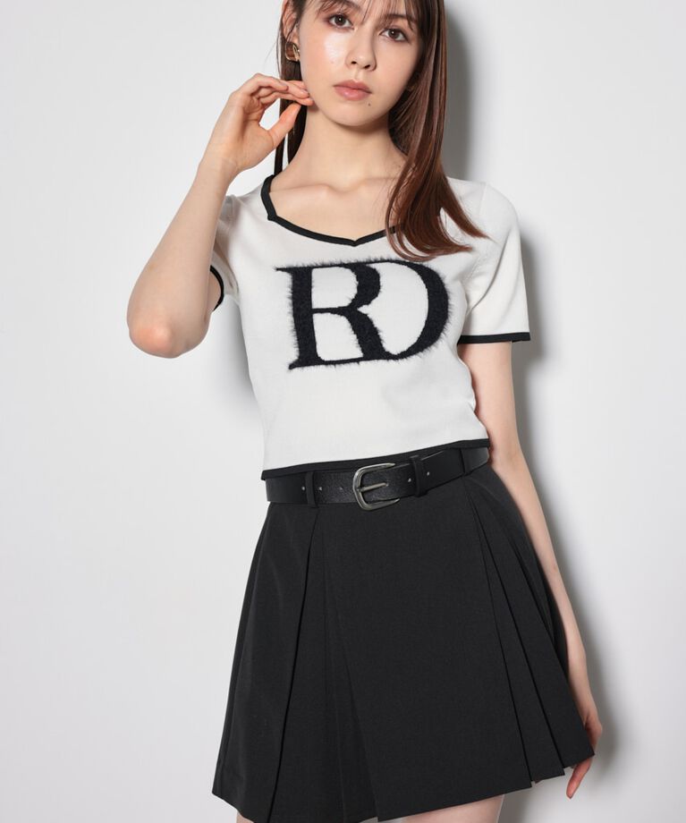 rienda「ビッグＲロゴニットトップス」|ニット・セーター|