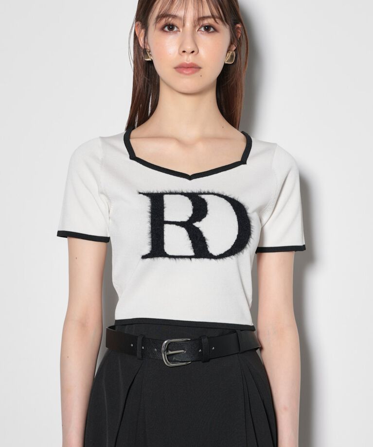 rienda「ビッグＲロゴニットトップス」|ニット・セーター|