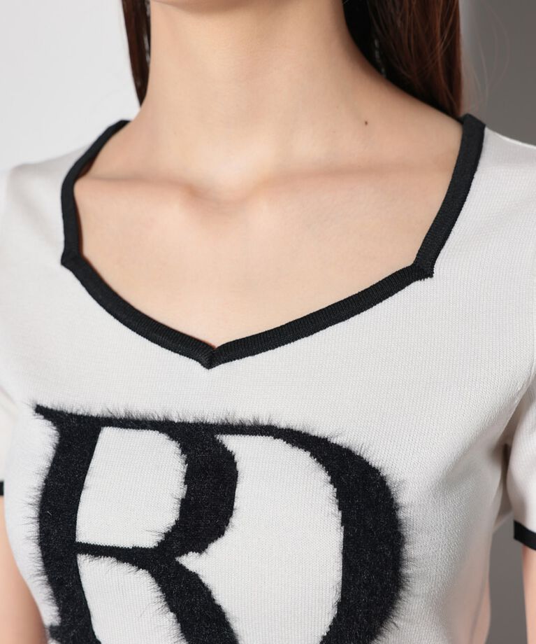 rienda「ビッグＲロゴニットトップス」|ニット・セーター|