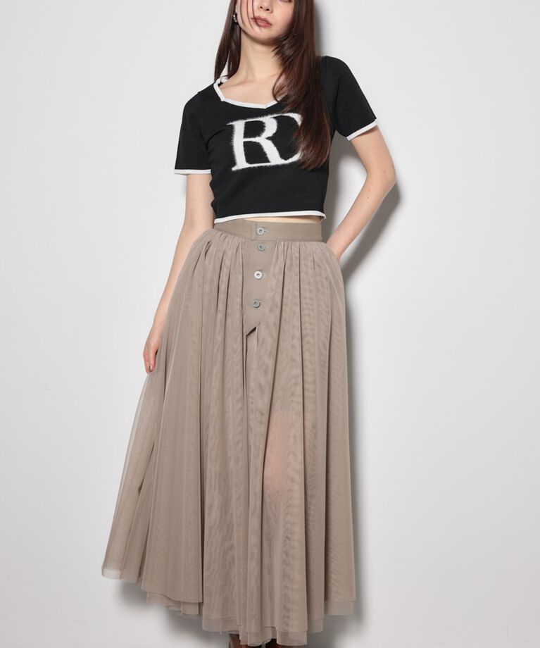 rienda「ビッグＲロゴニットトップス」|ニット・セーター|