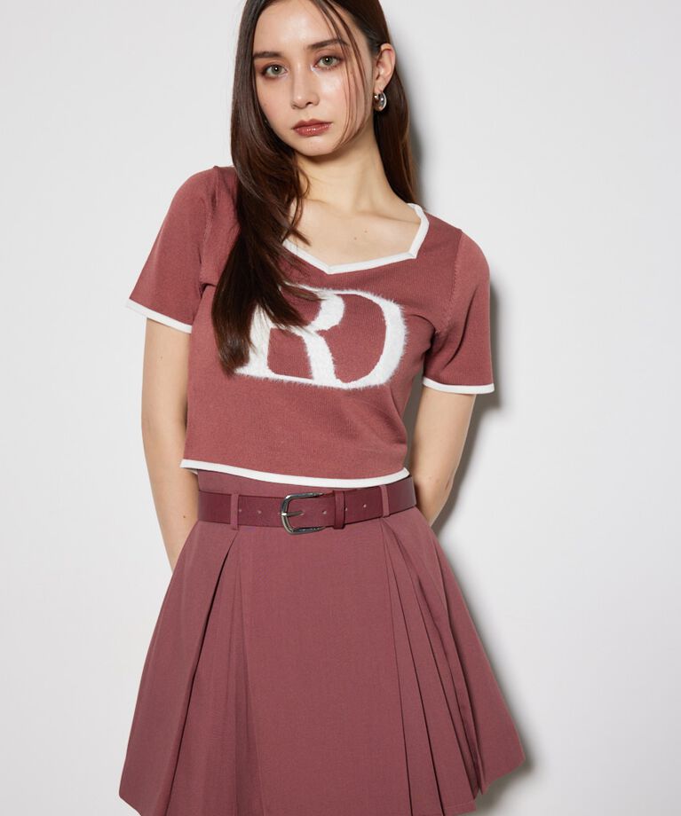 rienda「ビッグＲロゴニットトップス」|ニット・セーター|BRN