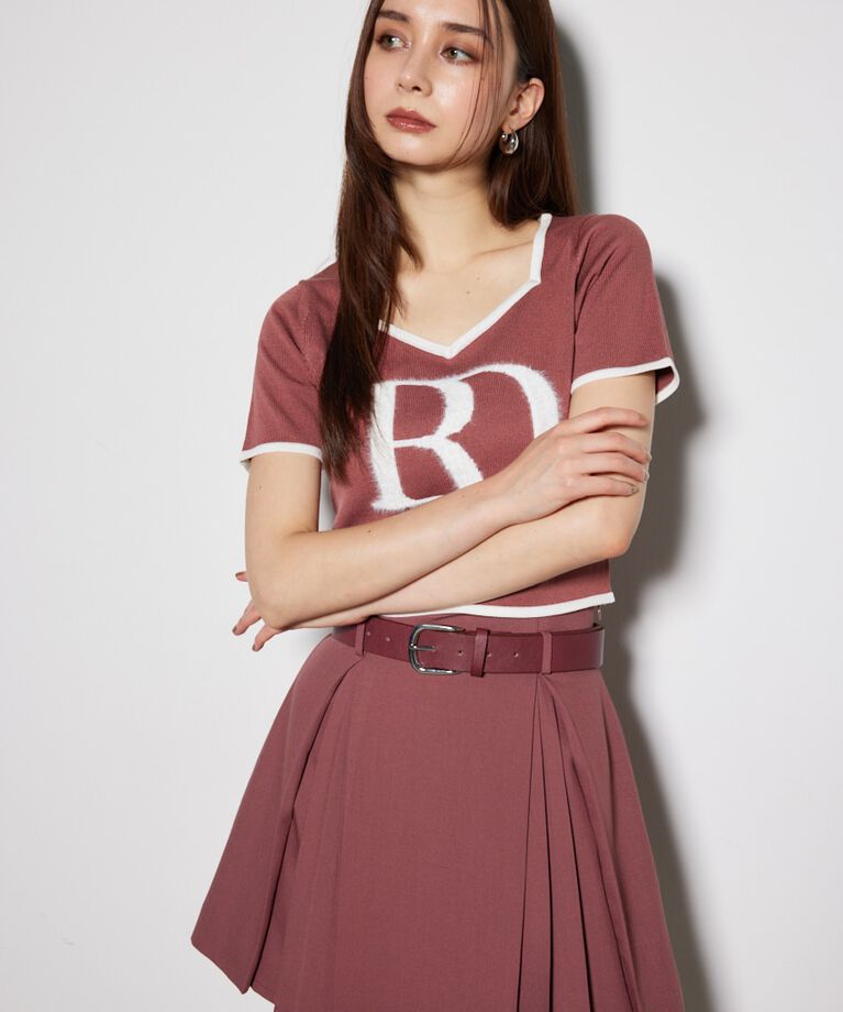 rienda「ビッグＲロゴニットトップス」|ニット・セーター|