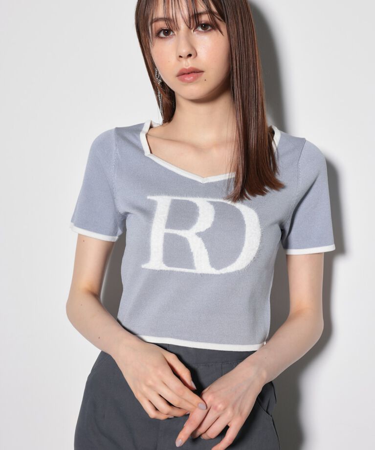 rienda「ビッグＲロゴニットトップス」|ニット・セーター|