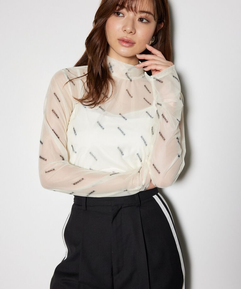 rienda「スラッシュロゴシアートップス」|Tシャツ・カットソー|