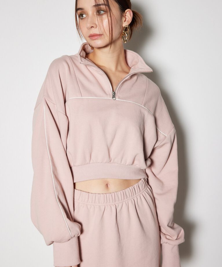 rienda「ハーフジップトラックスウェットタイトワンピース」|ワンピース|