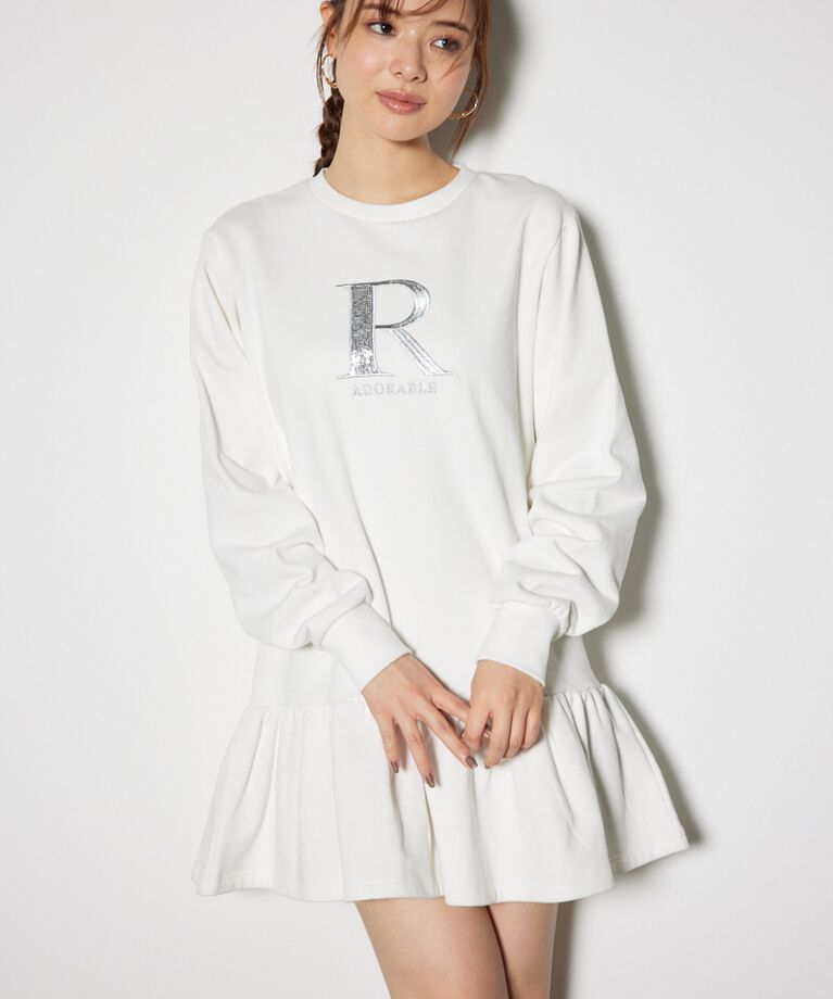 rienda「ティアードフリルスウェットミニワンピース」|ワンピース|