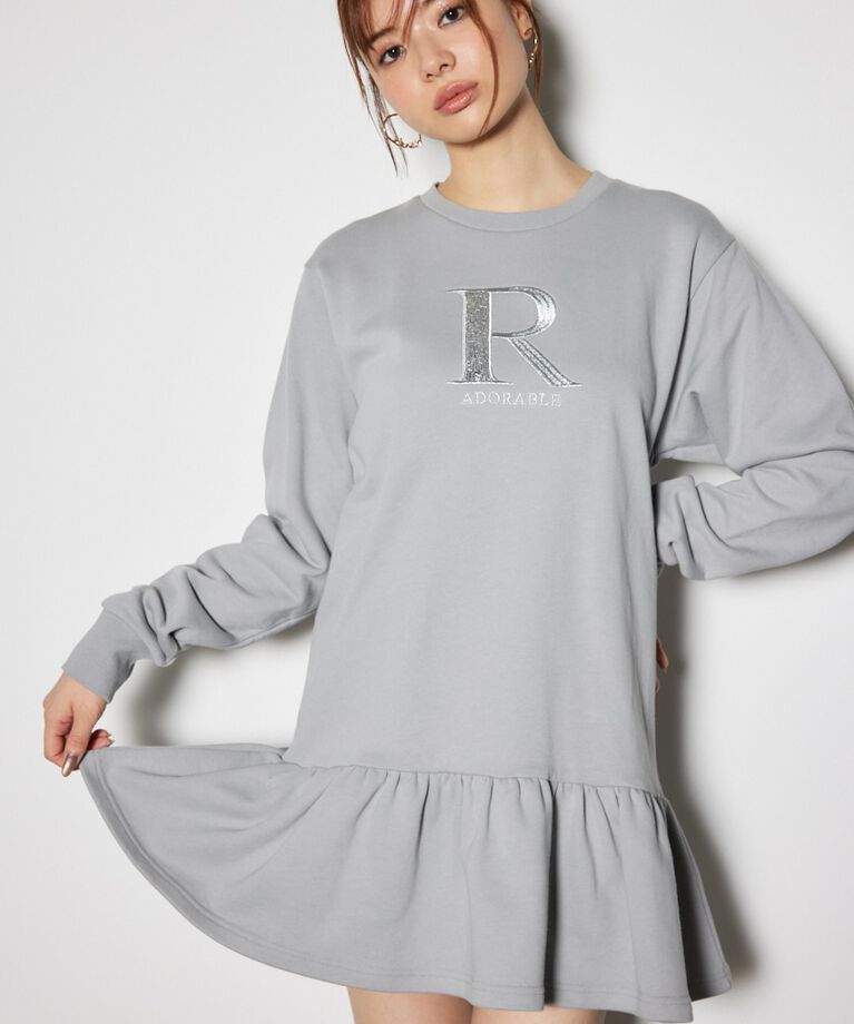 rienda「ティアードフリルスウェットミニワンピース」|ワンピース|L/BLU1