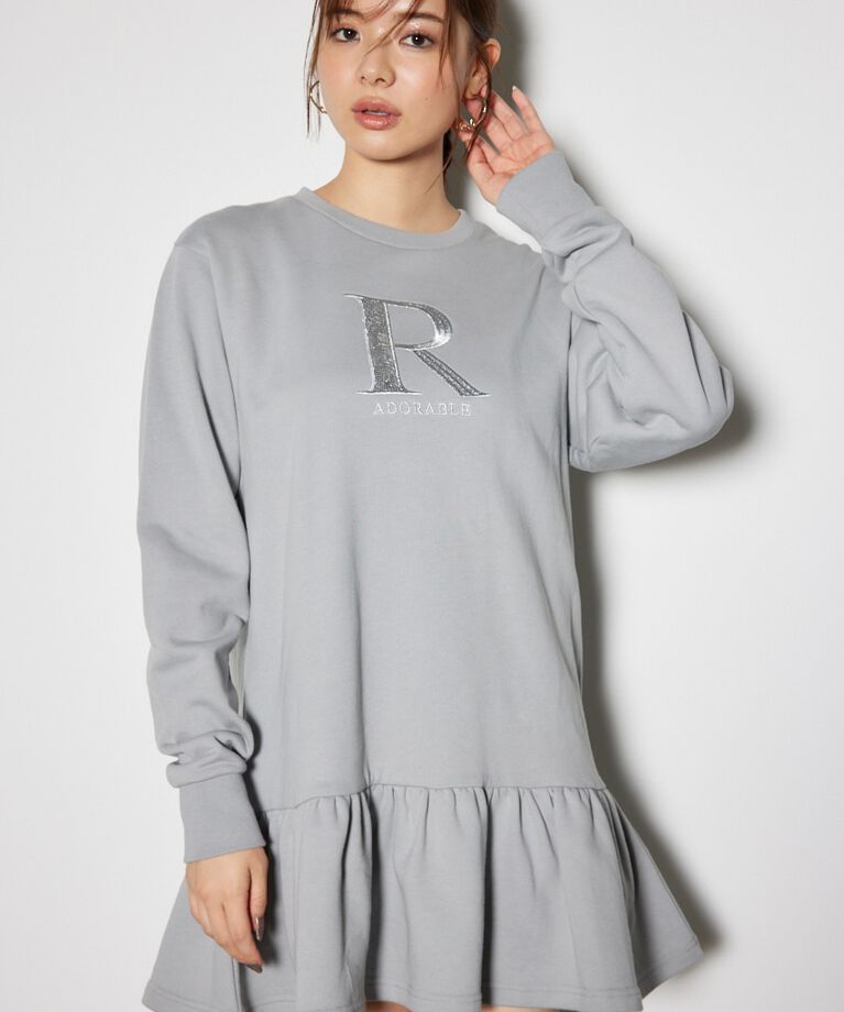 rienda「ティアードフリルスウェットミニワンピース」|ワンピース|