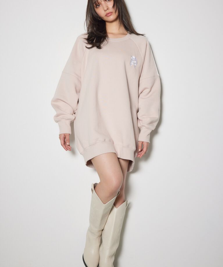 rienda「ラグランスウェットミニワンピース」|ワンピース|