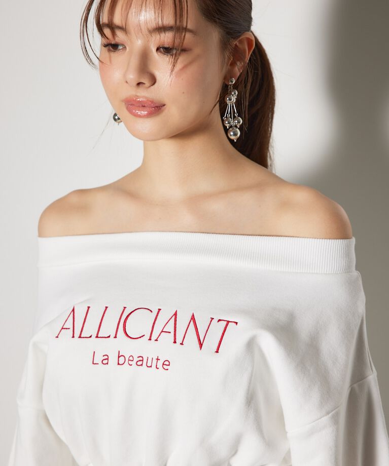 rienda「オフショルダースウェットミニフレアワンピース」|ワンピース|
