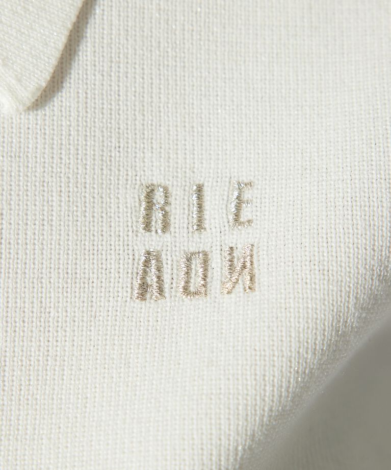 rienda「刺繍ロゴニットカーディガントップス」|ニット・セーター|