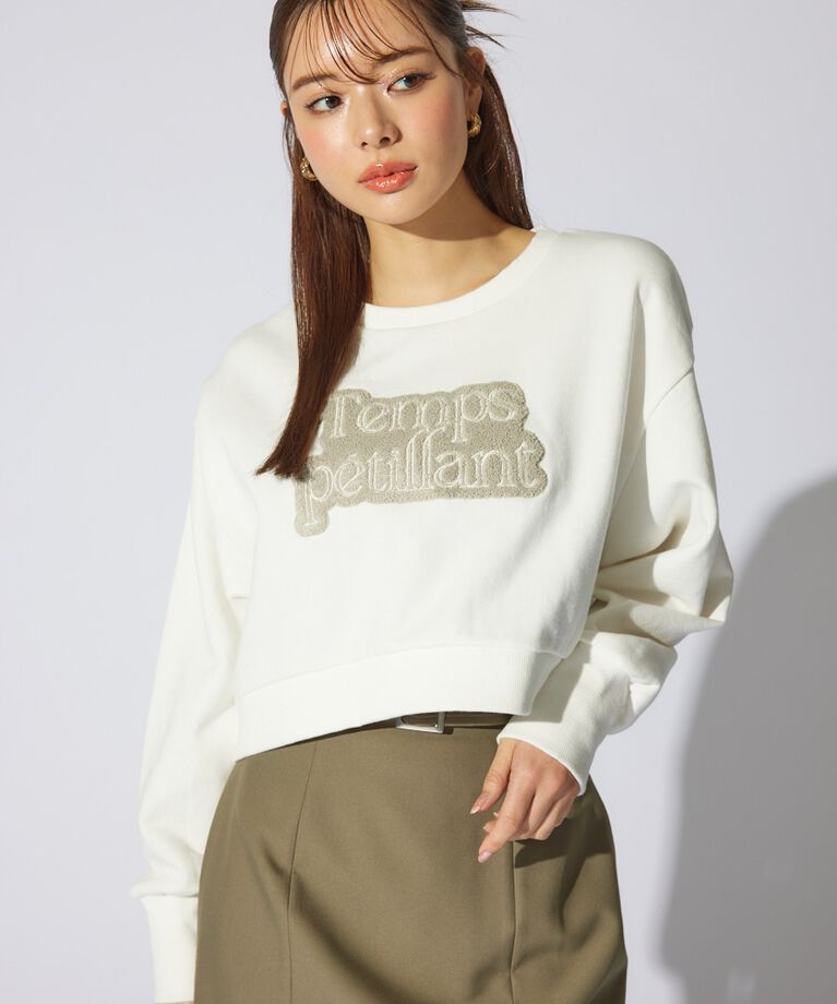 rienda「サガラ刺繍スウェットトップス」|Tシャツ・カットソー|WHT