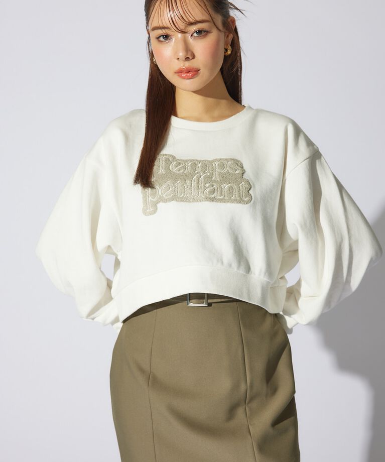 rienda「サガラ刺繍スウェットトップス」|Tシャツ・カットソー|