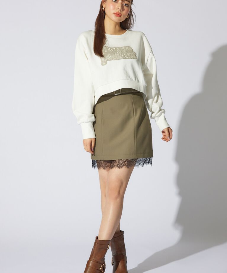 rienda「サガラ刺繍スウェットトップス」|Tシャツ・カットソー|