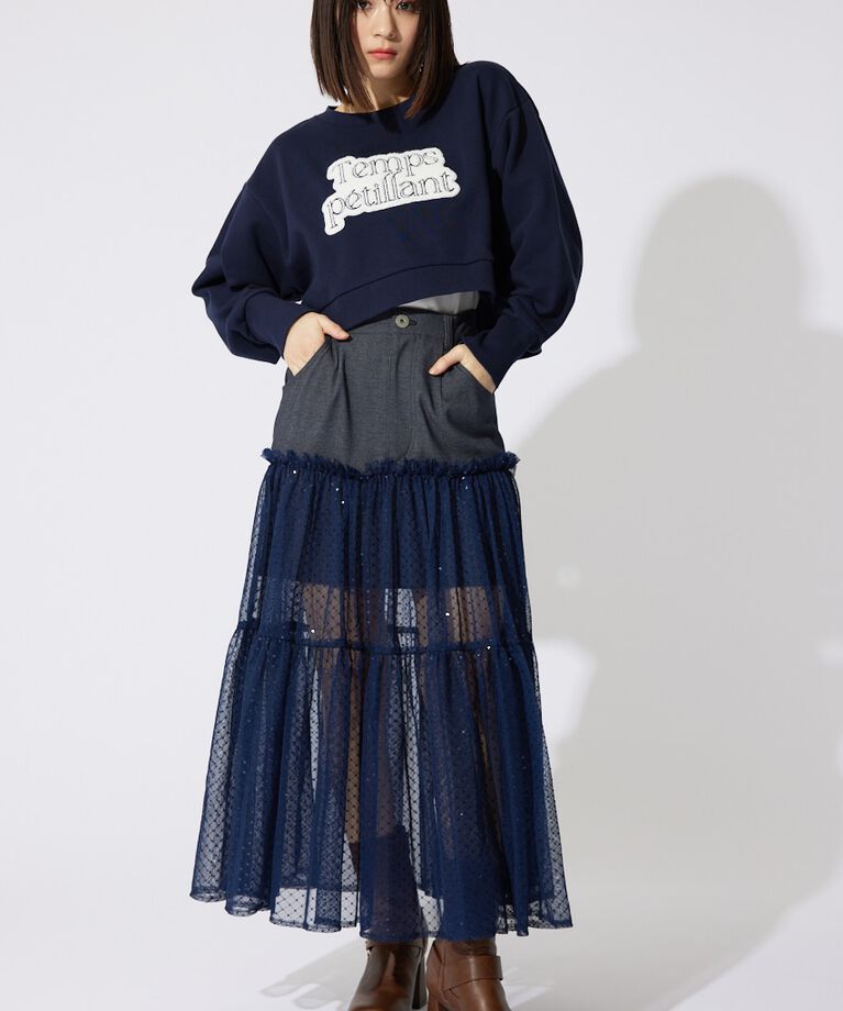 rienda「サガラ刺繍スウェットトップス」|Tシャツ・カットソー|