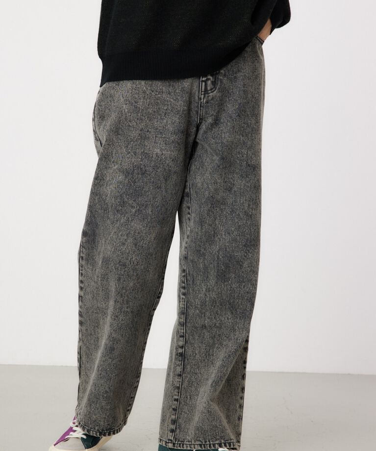 RODEO CROWNS「vintage wash ワイドデニムパンツ」|デニム|BLK
