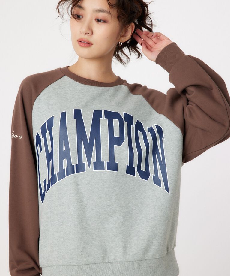 RODEO CROWNS「Champion ラグランスウェットトップス」|パーカー|BRN