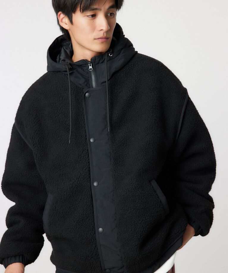RODEO CROWNS「フーデッド ボアジャケット」|その他|BLK