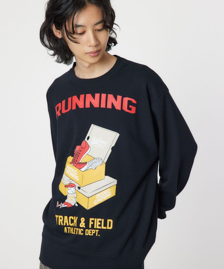 RODEO CROWNS「running boy スウェット」|パーカー|BLK