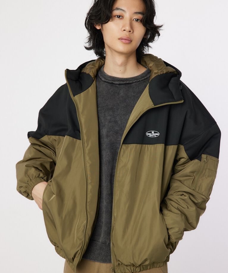 RODEO CROWNS「bicolor hooded ジャケット」|ブルゾン・スタジャン|
