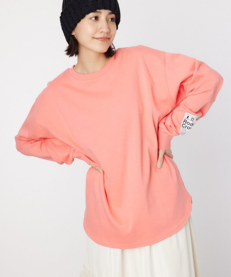 RODEO CROWNS「ネームパッチリラックスロングTシャツ」|Tシャツ・カットソー|L/RED1
