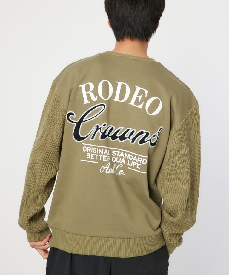 RODEO CROWNS「メンズドッキングロゴニットトップス」|ニット・セーター|