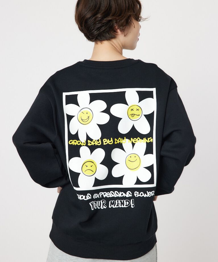 RODEO CROWNS「FOUR FLOWER スウェット」|パーカー|BLK