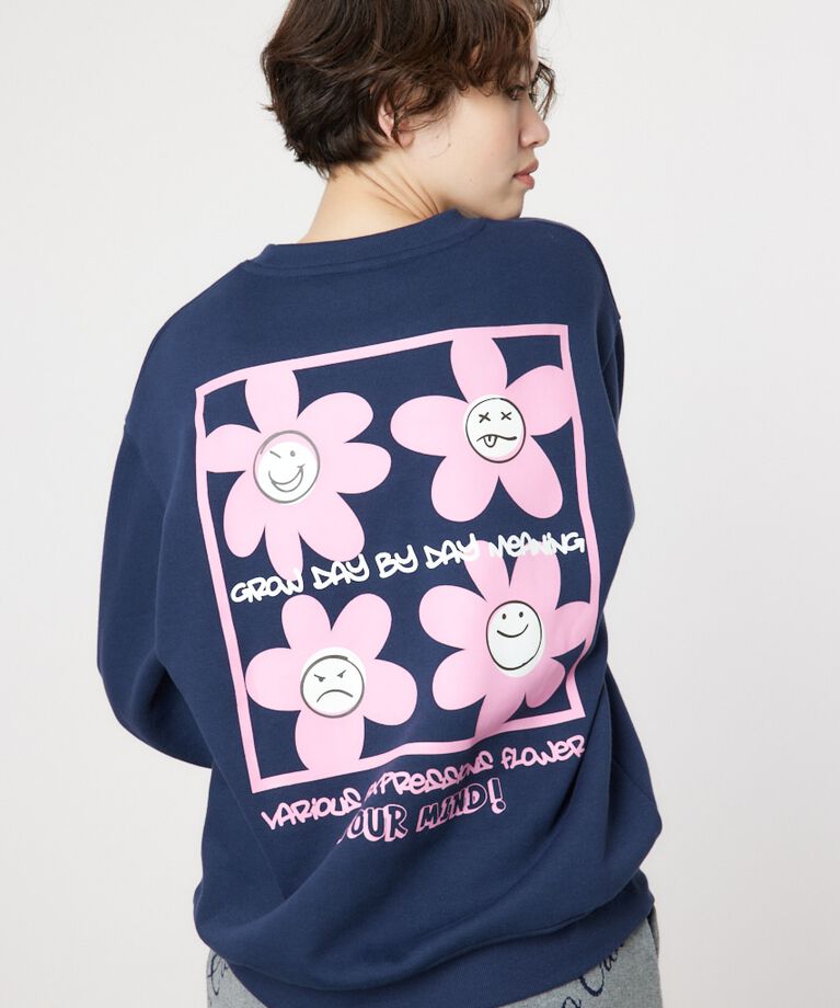 RODEO CROWNS「FOUR FLOWER スウェット」|パーカー|L/NVY1