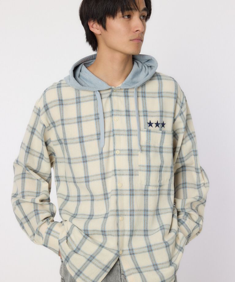 RODEO CROWNS「フーデッドチェックシャツ」|シャツ・ブラウス|