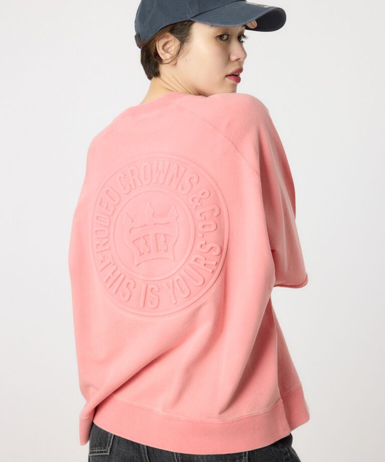 RODEO CROWNS「CIRCLE エンボスロゴ半袖スウェットトップス」|Tシャツ・カットソー|