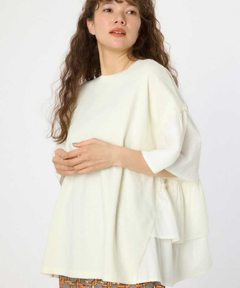 RODEO CROWNS「ピグメントバックフリルトップス」|Tシャツ・カットソー|O/WHT1