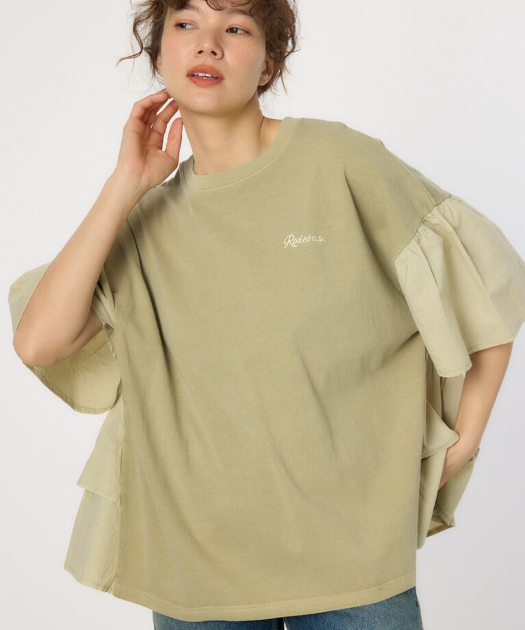 RODEO CROWNS「ピグメントバックフリルトップス」|Tシャツ・カットソー|GRN