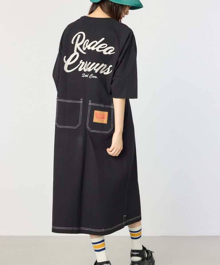 RODEO CROWNS「ラグランカラーステッチワンピース」|ワンピース|BLK