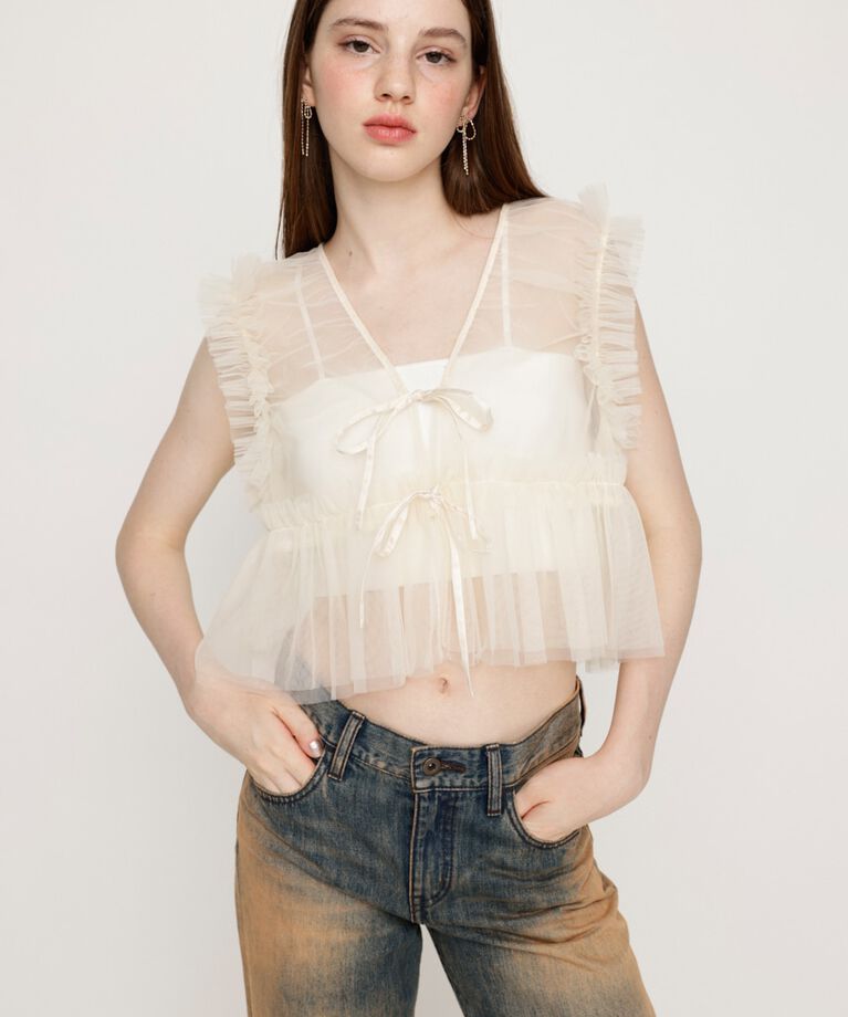 SLY「2WAY FRILL TULLE ベスト」|その他|