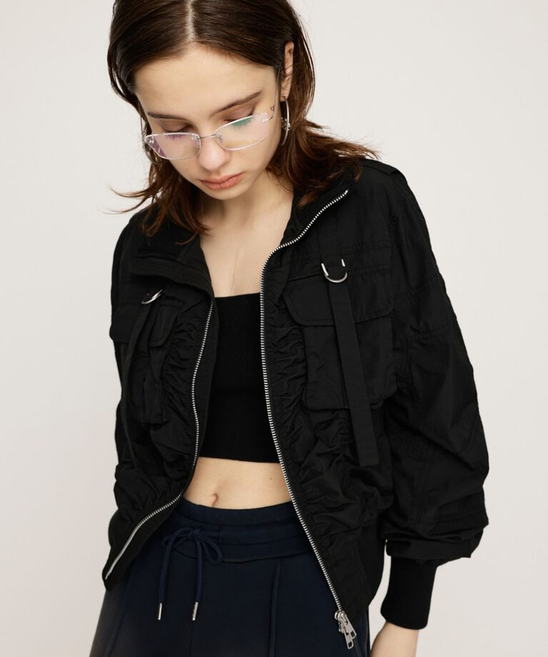 SLY「NYLON MILITARY ジャケット」|ブルゾン・スタジャン|BLK