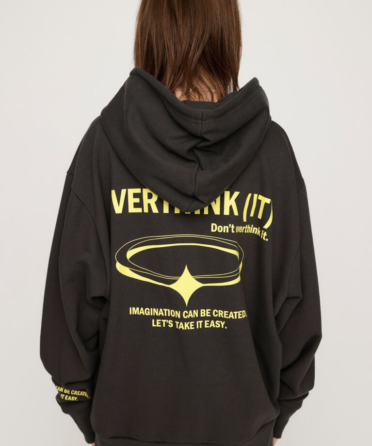 SLY「FRONT ZIP PRINT HOODIE」|パーカー|