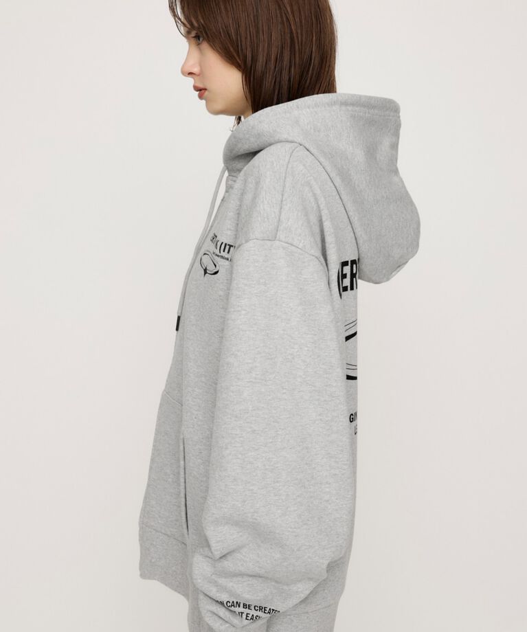SLY「FRONT ZIP PRINT HOODIE」|パーカー|