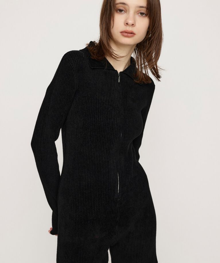 SLY「FRONT ZIP MOLE YARN ロンパース」|その他|