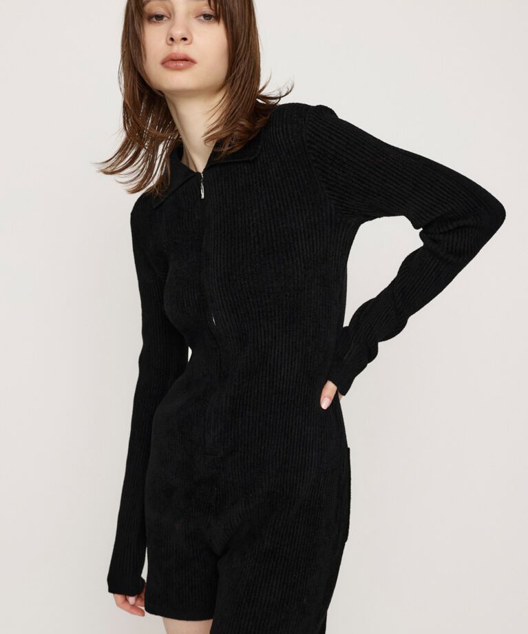 SLY「FRONT ZIP MOLE YARN ロンパース」|その他|